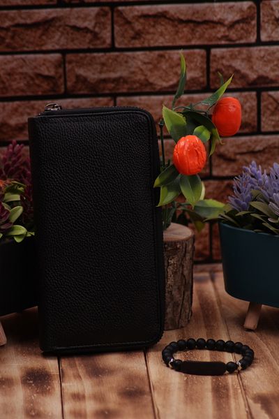 Ozka Leather Collection Унисекс Lompo Tura Дълъг кожен държач за карти, портфейл и гривна, подарък