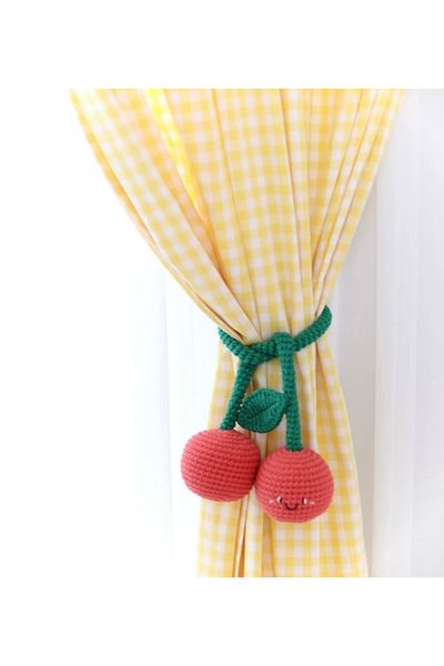 efecco Baby Room Cherry Curtain Accessory and Tie Tie