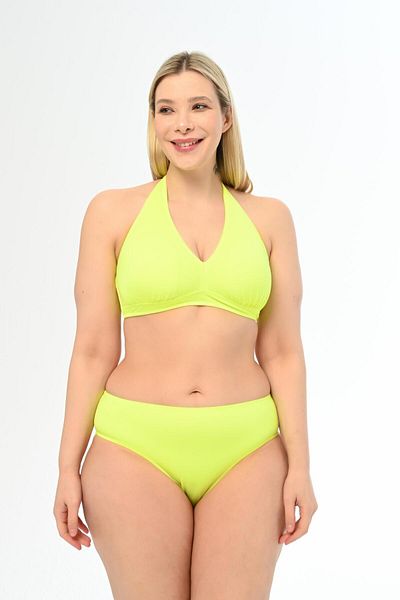 AQUAVİVA Neon Green Large Size Aquaviva Elena Bikini - Halterneck Triangle Set