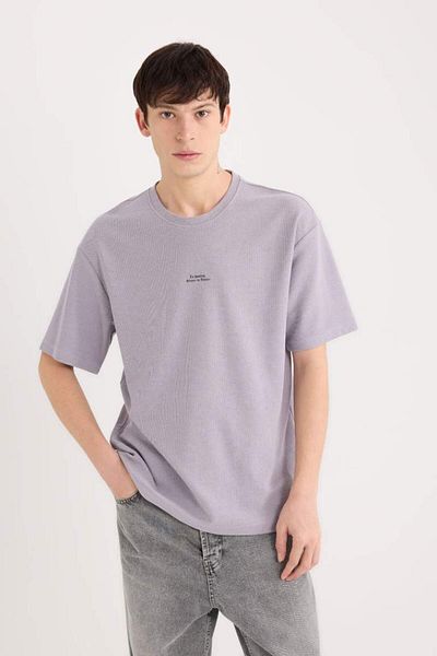 DeFacto Νέα σεζόν Boxy Fit Crew Neck εμπριμέ κοντομάνικο μπλουζάκι