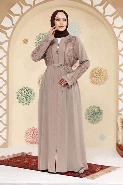 Neva Style Abaya Tesebbür Bej cu model Model 45302BEJ