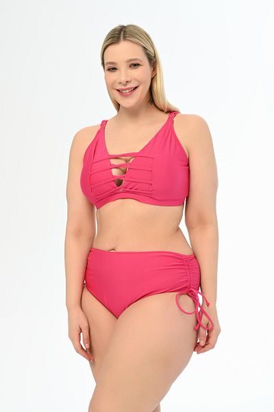 AQUAVİVA Fuchsia Large Size Aquaviva Venezia Cross String Bikini Set