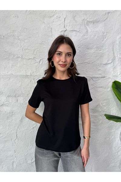 Elif Özbey Butik Black Padded Modal Tshirt