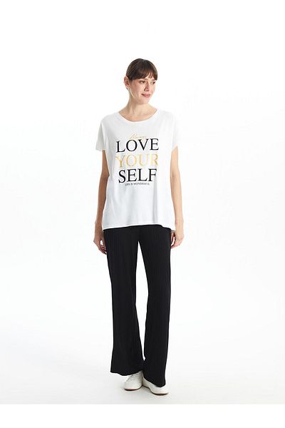 LC Waikiki Elastic Waist Textured Women's Trousers