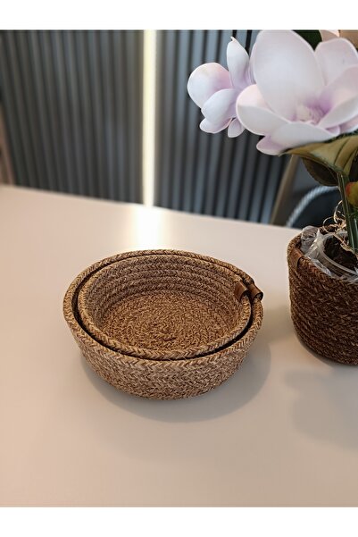 Home Σετ 2 διακοσμητικών και πολλαπλών χρήσεων καλαθιών από πλέγμα με κορδόνι