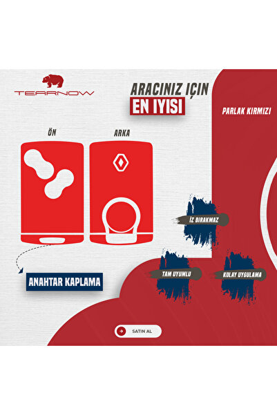 TEARNOW كليو 4 (2012-2018) غطاء مفتاح - أحمر ساطع