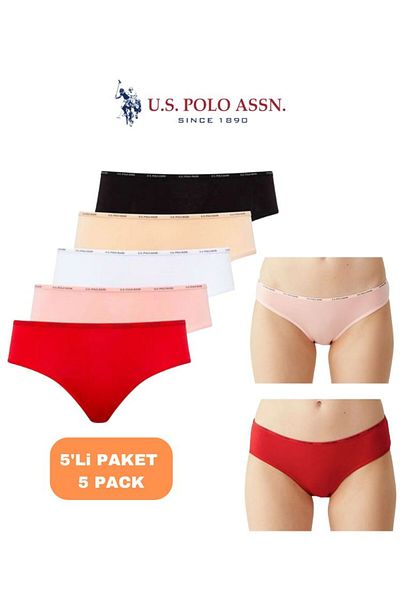 U.S. Polo Assn. Γυναικεία Μόδα Ζώνη, 47% Modal 47% Βαμβάκι 6% Elastane Ψηλόμεση Ζώνη 5 συσκευασιών