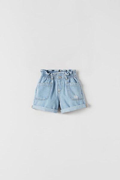 Daisy Dolly Kız Çocuk Yırtık Detaylı Çıtçıt Düğmeli Kot Şort