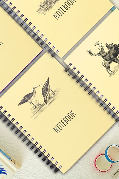 pcpapiruscraft Spiral Notebook |   3 Pieces |   Unlined |   A5 |   Steel Spiral |   90 Sheets |   45 Sheets - Cardboard Cover