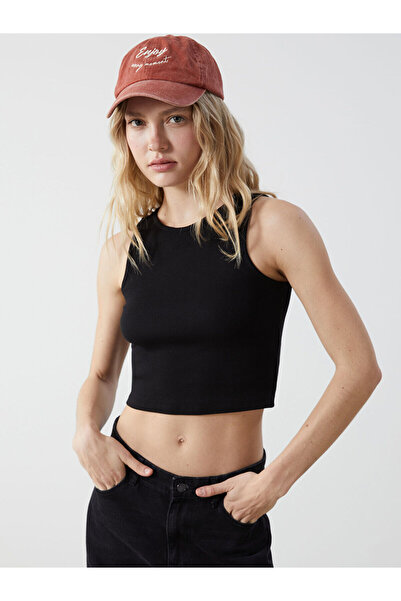 LC Waikiki Γυναικείο Crop με υφή XSIDE Crew Neck