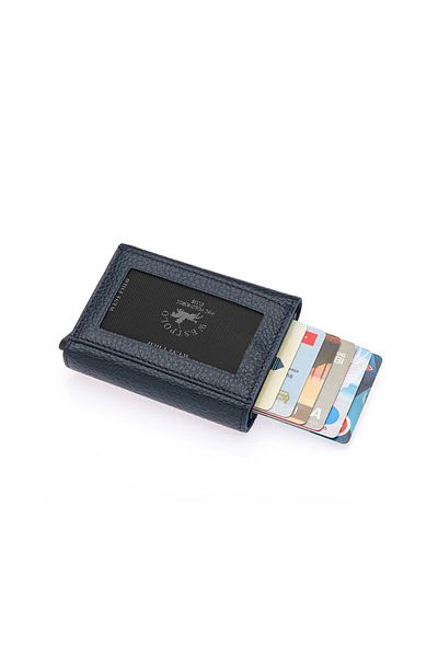 Westpolo Механизъм за мъжки портфейл от естествена кожа