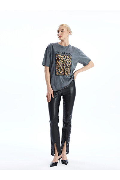 LC Waikiki Lcw Vision Crew Neck Leopard Print Women's T-Shirt