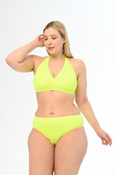 AQUAVİVA Neon Green Large Size Aquaviva Elena Bikini - Halterneck Triangle Set