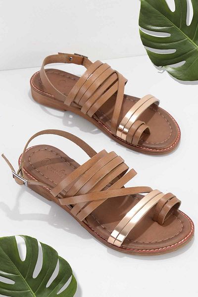 Bambi Taba Leather Women's Sandals K05684701003