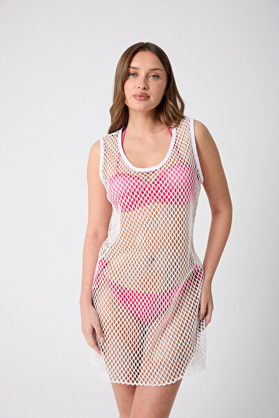 BY PAPI White Mesh Tank Top Pattern