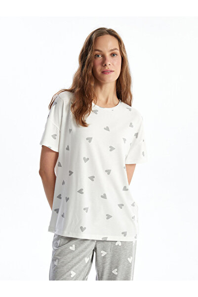 LC Waikiki Özmarka New Season Crew Neck Printed Women's Pajama Top