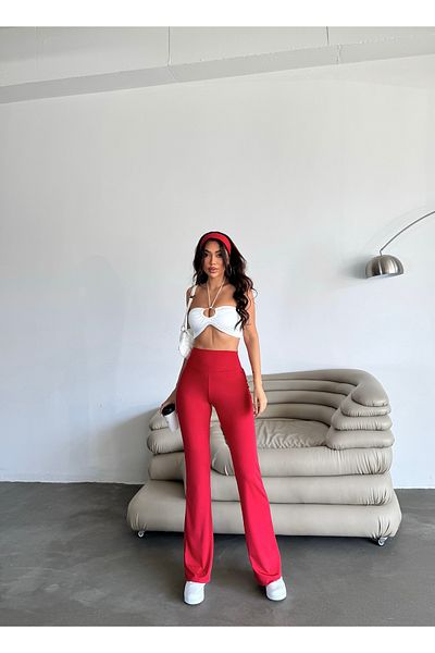 DNDO WEAR Women's Spanish Trotting High Waist Gather Leggings Pants Whether to Use in Sports or Casual