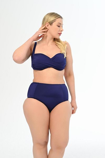 AQUAVİVA Set de bikini Anjelq drapat de marime mari albastru - Aquaviva