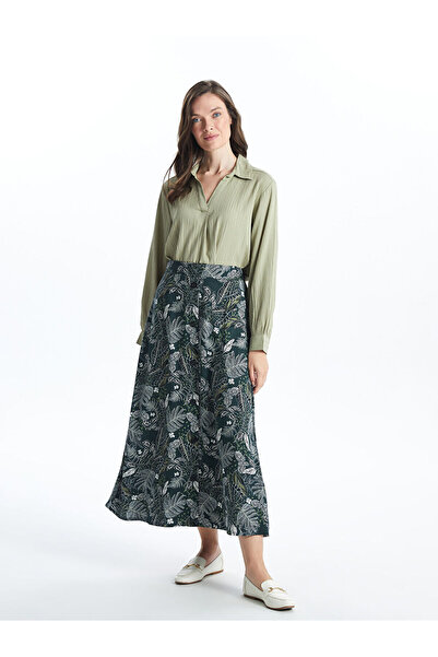 LC Waikiki Peak New Season Floral Women's Skirt with Elastic Waist
