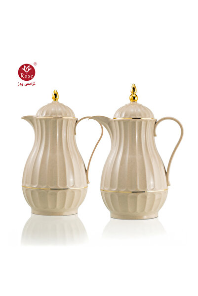 Rose RS-345 -طقم ترمس شاي وقهوة مكون من 2 ترمس روز  سعة 1 لتر