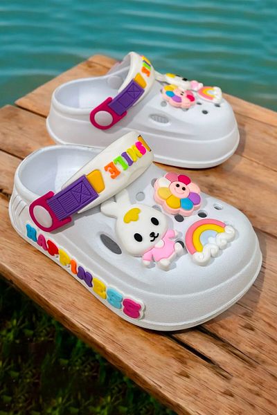 Melek Tuna Girls' Anti-Slip Sandals Slippers, Children's Cross Slippers, Baby Slippers, Children's Pool Slippers,