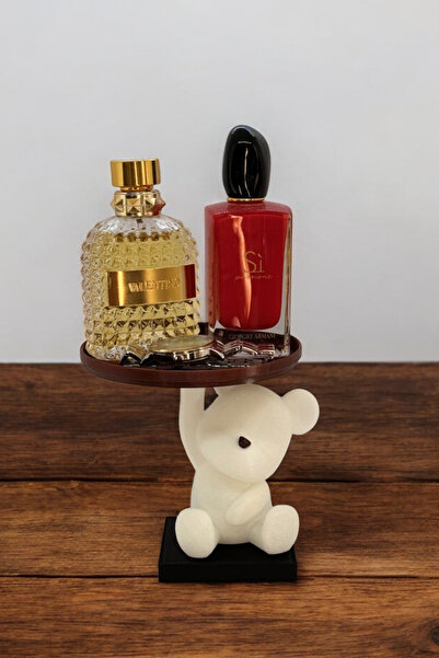 Dropcek eticaret Tabak Tutan Sevimli Ayıcık, Tatlı Makyaj Organizeri, 14cm Biblo