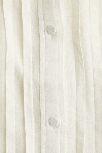 H&M Pintucked linen-blend blouse