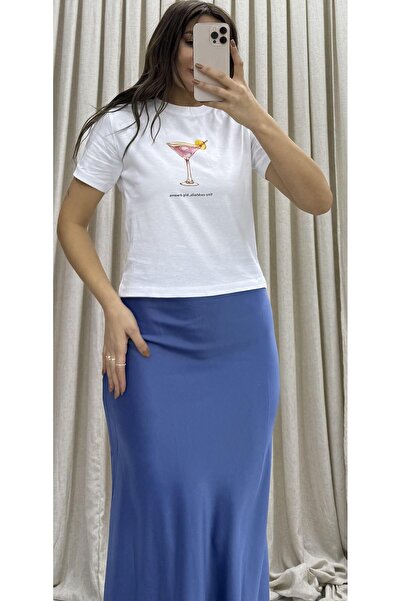 Daves Γυναικείο μπλουζάκι με στάμπα κοντομάνικο από οργανικό βαμβάκι Crew λαι...