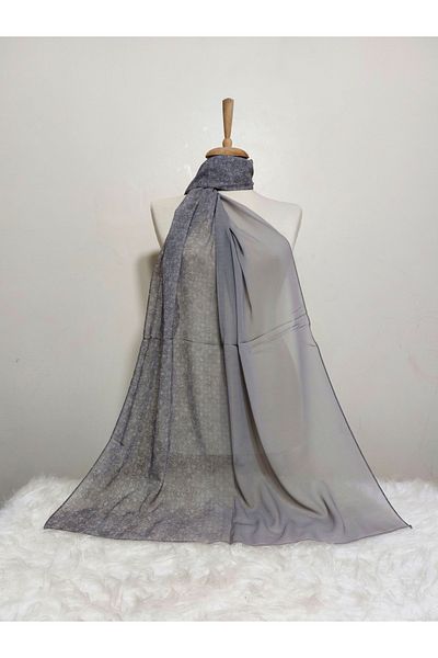 REMOMODA Şal mic din şifon cu model floral, model gradient 180x70 cm