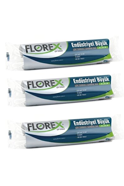 Florex Endüstriyel Büyük Boy Çöp Poşeti 3 RULO-PAKET