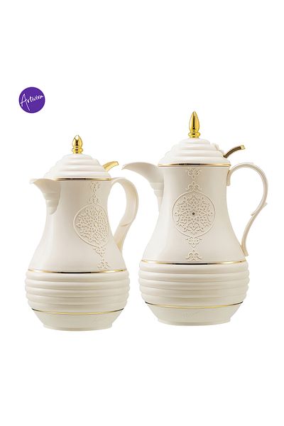 ARTIVIRA Sc57- Tea And Coffee Thermos Set With Twist Lid, 2 Pieces, Thermos, 1 Liter
