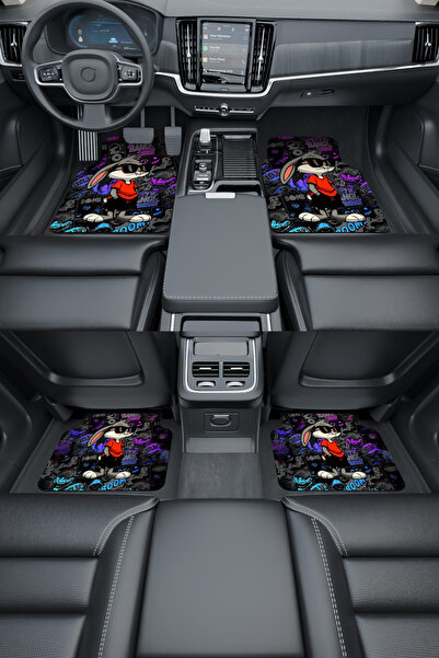 Rugmood Modern Dijital Baskı Renkli Bugs Bunny Universal Araba Paspası, Oto P...