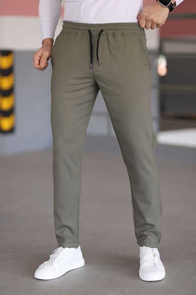 hello7 Ανδρικό παντελόνι Jogger με διπλό πόδι με λεπτή εφαρμογή πράσινο