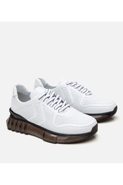 Hotiç Pantofi sport confort alb din piele de damă