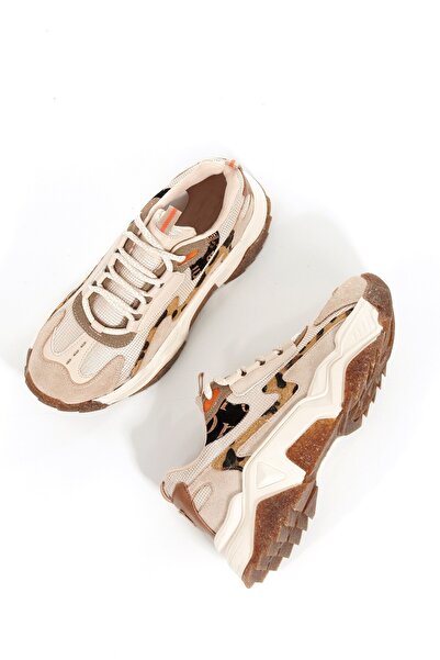 Modabuymus Leo Ten Leopar Sneaker Günlük Kadın Spor Ayakkabı