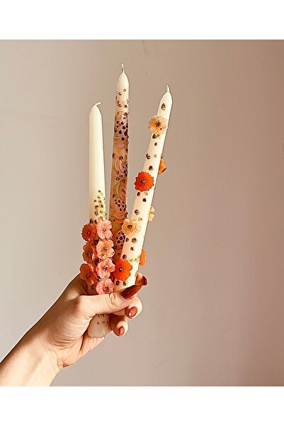 inrobert 3D Çiçekli Mum Seti