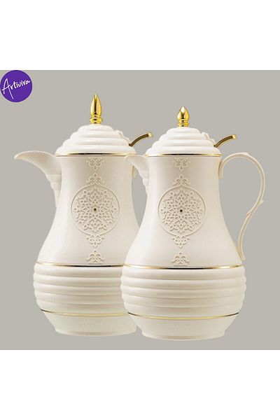 ARTIVIRA Pb57-tea And Coffee Thermos Set Of 2 Pressure Lid Thermoses 1l