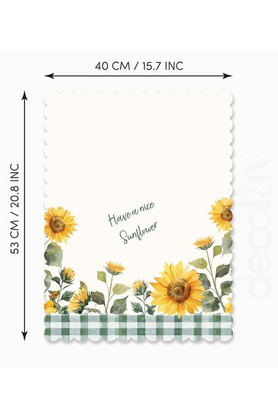 decofav Watercolor Sunflowers and Slogan Design Laser Cut Oven Cover 40X53Cm