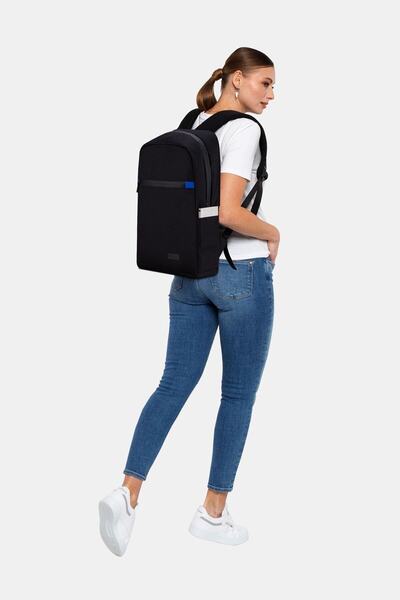 Classone Bp-wtx300sm 15,6" водоустойчива чанта от плат с водоустойчив цип, за лаптоп, преносим компютър - черно-синя