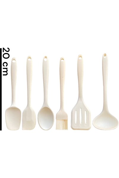 KAPLANBABA Isıya Dayanıklı 20 cm Mini Boy 6 Parça Silikon Kepçe Kaşık Seti
