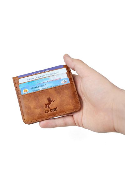 en deri Genuine Leather Wallet with Cash Compartment Card Holder