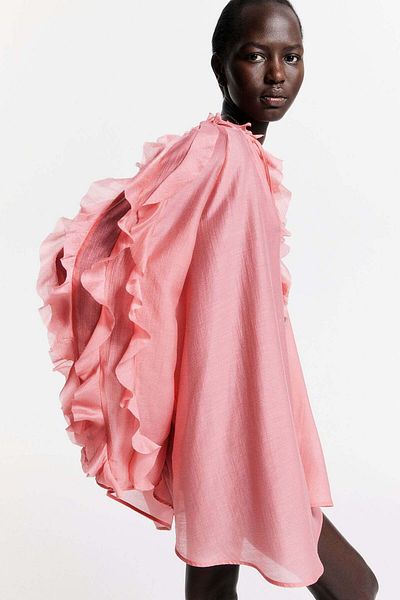 H&M Long-sleeved ruffled dress