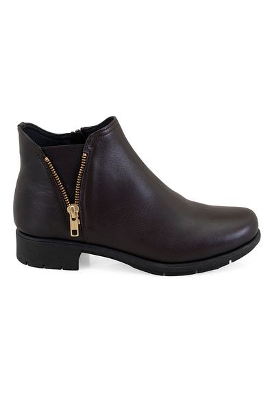 Desa Karlee Brown Women's Desacomfort Zippered Leather Boots