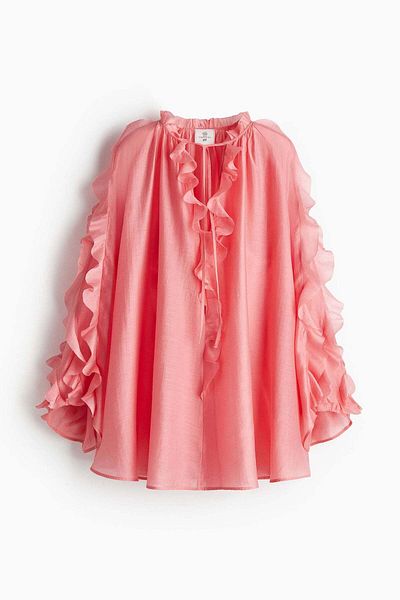 H&M Long-sleeved ruffled dress