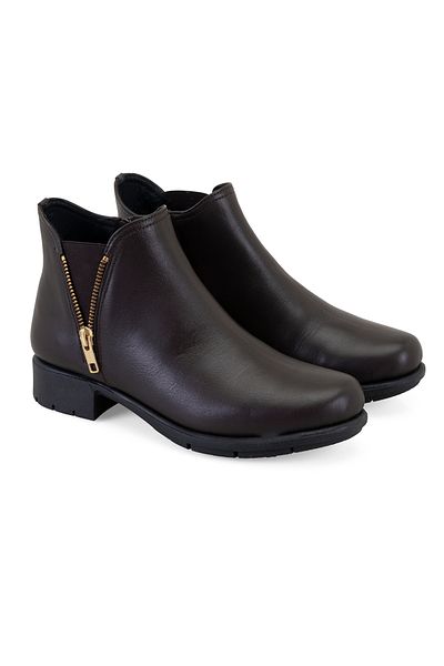 Desa Karlee Brown Women's Desacomfort Zippered Leather Boots