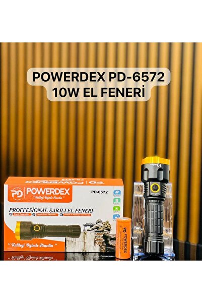 powerdex 10 W Şarjlı Metal Su Geçirmez El Feneri Pd-6572