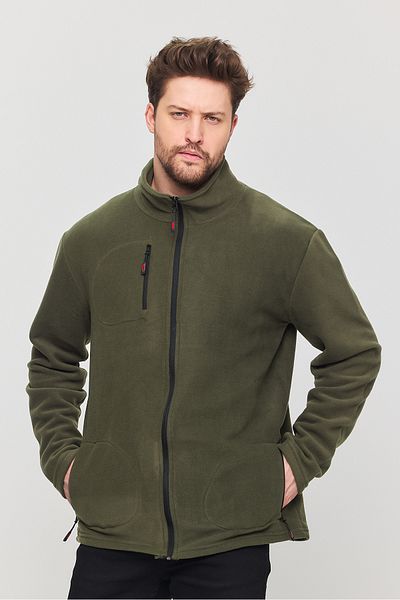 a02teks Men's Outdoor Fleece Jacket - Full Zip, 3 Pockets, Tactical Flecee