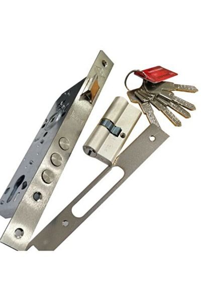 KALE 2000 Steel Door Lock 45mm Nickel