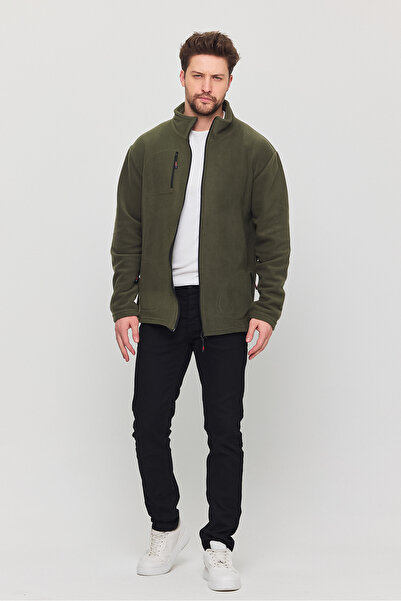 a02teks Men's Outdoor Fleece Jacket - Full Zip, 3 Pockets, Tactical Flecee