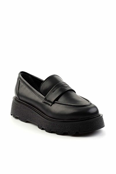 Bambi Siyah  Kadın Loafer Ayakkabı K01327241009